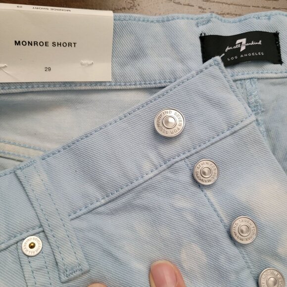 7 For All Mankind Monroe Jean Shorts Women 29 Retro Hippie Boho Country Festival - Picture 3 of 6